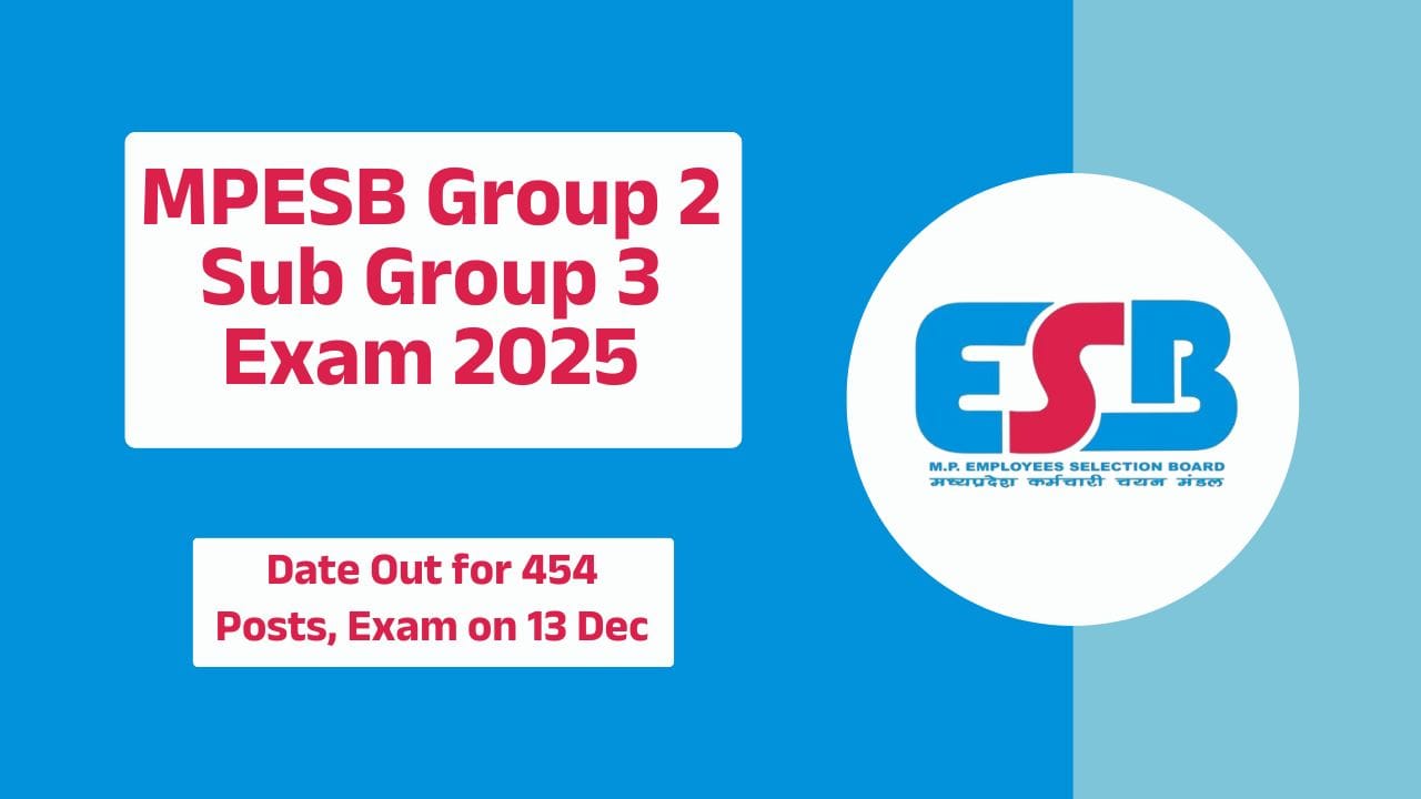 MPESB Group 2 Sub Group 3 Exam 2025