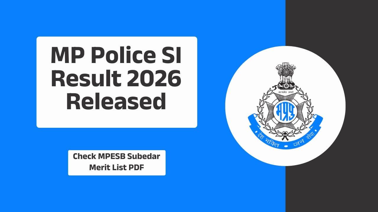 MP Police SI Result 2026